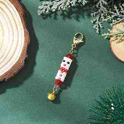 Белый Стекло подвесные украшения, Дед Мороз, с железом, белые, 64.5~65 мм