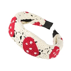 Crimson Ethnic Style Ladies' Knitted Cloth Hair Bands, Crimson, 140x120x50mm