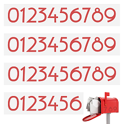 Красный Водостойкие самоклеящиеся наклейки для рукоделия, для украшения ежедневника поделки скрапбукинг, число 0~9, красные, 71x11.1x0.01 см, 4 листов / комплект