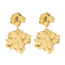 Золотой 304 серьги-гвоздики из нержавеющей стали для женщин, золотые, 48x30 мм