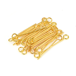 Golden 304 Stainless Steel Eye Pins, Golden, 20mm, Hole: 2mm, Pin: 0.6mm
