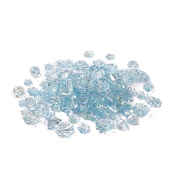 Светло-Синий Набор для поиска ювелирных изделий в стиле барокко своими руками, включая акриловые подвески и бусины цвета ab, разнообразные, голубой, 10~40x10~33x3~12 мм, отверстие : 1~2.8 мм, 1063 шт / 500 г