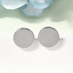 Нержавеющая Сталь Цвет 304 из нержавеющей стали серьги, плоско-круглые, цвет нержавеющей стали, 12 мм