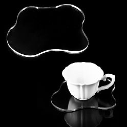 Blanco Esteras de la taza de acrílico, montaña rusa irregular, blanco, 170x131x5 mm