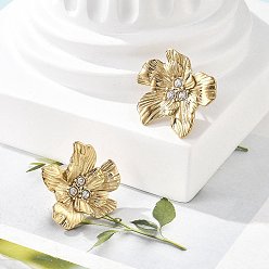 Настоящее золото 14K 304 из нержавеющей стали серьги, ионное покрытие (ip), цветок, реальный 14 k позолоченный, 23x24 мм