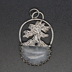 Хрусталь Природного кварца хрустальных подвесок, с целью перехода в кольце, древо жизни, 41x26x6 мм
