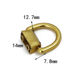 Rectangle Alloy Bag Suspension Clasps, D-Ring Rivets, for Phone Case DIY, DIY Leather Craft, Handbag, Purse Accessories, Rectangle Pattern, 0.78x1.4cm, Inner Diameter: 1.27cm