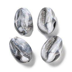 Серый Непрозрачные акриловые бусины на тему океана, форма раковины каури, серые, 25x17x8.5 мм, отверстие : 2 мм, Около 231 шт / 500 г