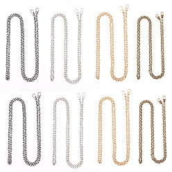 (52) Непрозрачная лаванда Цепные ремни, железо кабельные сети, с застежками, аксессуары для сумок, разноцветные, 120 см, ссылка: 7x5x1 mm, застежки: 25x9x3 мм, отверстие: 5x4 мм, 4 цвета, 2 шт / цвет, 8 шт / комплект