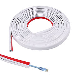 White Self Adhesive Semicircular Hard PVC Cable Cover, Cable Management, White, 15.5x11mm, Inner Diameter: 7x10.5mm