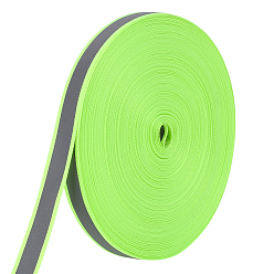Green Yellow 50M Reflective Polyester Ribbons, for Warning Tape, Green Yellow, 5/8 inch(15mm)