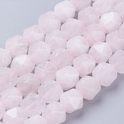 Quartz Rose Naturel a augmenté perles de quartz brins, facette, ronde, 10x9mm, Trou: 1.2mm, Environ 38 pcs/chapelet, 15.3 pouce (39 cm)