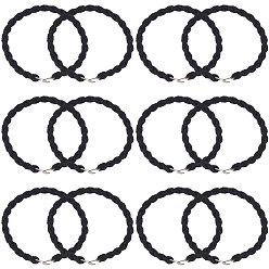 Negro 6 pares de bandas elásticas de poliéster para botas, correas para botas con ganchos de metal, negro, 180x5.5 mm