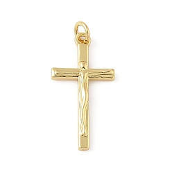 Настоящее золото 18K Латунные подвески, крест прелести, с целью перехода в кольце, долговечный, без свинца и без кадмия, реальный 18 k позолоченный, 21.5x11x2.5 мм, отверстие : 2.5 мм