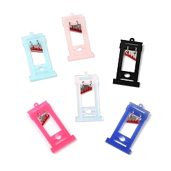 (52) Непрозрачная лаванда Хэллоуин непрозрачные акриловые подвески, с железными кольцами, гильотина, разноцветные, 45x23x2 мм, отверстие : 1.6 мм