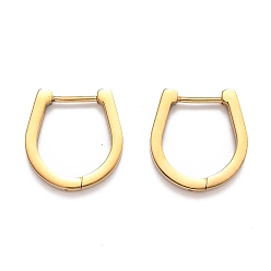 Golden 304 Stainless Steel Huggie Hoop Earrings, Horse Shoe, Golden, 16.5x16x3mm, Pin: 1mm