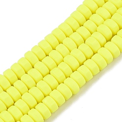 Желтый Бусины из полимерной глины ручной работы, шестиугольник, желтые, 6x6.5x3.5 мм, отверстие : 1.4 мм, около 109~110 шт / нитка, 15.63~15.79 дюйм (39.7~40.1 см)