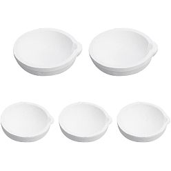 Белый 5шт 2 стиль мини-тигель своими руками, сосуд для плавки кварца, устойчивый к высоким температурам и антикоррозийный, за золото, изготовление ювелирных изделий из серебра и металла, белые, 5.6~7.2x5.3~6.8x2.3 см, Внутренний диаметр: 4.5~5.8 cm