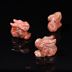 Джаспер Кунжут Украшения дисплея яшмы натурального кунжута, украшение домашнего офиса, кролик, 55 мм