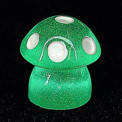Светло-Голубой Украшения из светящейся смолы в виде грибов, светится в темноте, украшения для рабочего стола в автомобиле или домашнем офисе, Небесно-голубой, 12.5x11.5 мм