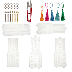 (52) Непрозрачная лаванда DIY ювелирные изделия, с силиконовыми формами, украшения полиэстер кисточкой, железный вал вентилятора, эластичная хрустальная нить и ножницы из нержавеющей стали, разноцветные