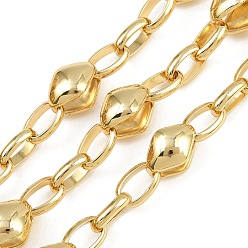 Настоящее золото 18K Латунь Figaro цепи, с катушкой, несварные, без свинца и без кадмия, долговечный, без свинца, без никеля и без кадмия, ромб, реальный 18 k позолоченный, ссылка: 13x8x10мм и 10x6.5x2.5мм