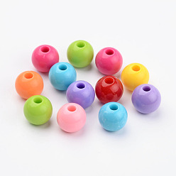 Mixed Color Mixed Color Acrylic Jewelry Beads, Loose Round Beads, DIY Material for Children's Day Gifts Making, Size: about 6mm in diameter, hole: 1~2mm, about 4200pcs/500g