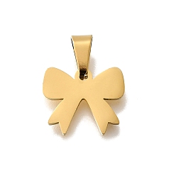 Золотой 304 подвески из нержавеющей стали, лазерная резка, ионное покрытие (ip), бантом, золотые, 12.5x15x1 мм, отверстие : 6x3.3 мм