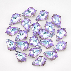 Vitrail Light K9 Glass Rhinestone Pendants, Maple Leaf, Vitrail Light, 16x11.5x5.5mm, Hole: 1.4mm