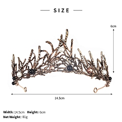Реактивный Самолет Ободки для волос с короной из сплава и стразами, бусины из смоляных цветов и искусственного жемчуга, черная свадебная тиара, струя, 140 мм