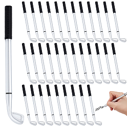 Черный Пластиковая шариковая ручка, форма клюшки для гольфа, чёрные, 160x28.5x10 мм