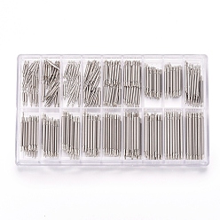 Clear 304 Stainless Steel Double Flanged Spring Bar Watch Strap Pins, Clear, 107x65x15mm, 360pcs/box