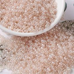 (RR3505) Transparent Pale Peach Luster MIYUKI Round Rocailles Beads, Japanese Seed Beads, (RR3505) Transparent Pale Peach Luster, 8/0, 3mm, Hole: 1mm, about 422~455pcs/bottle, 10g/bottle