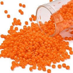 (42D) Opaque Light Orange Тохо 8/0 круглые бусины, японский бисер, (42 d) непрозрачный светло-оранжевый, 8/0, 3 мм, отверстие : 1 мм, Около 222 шт / 10 г