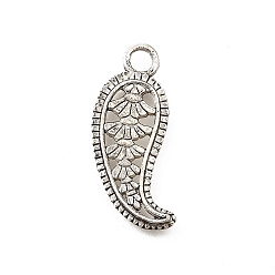 Античное Серебро Сплавочные подвески тибетского стиля, без кадмия и без свинца, подвески-капли с цветком пейсли, античное серебро, 26.5x14x1.5 мм, отверстие : 3 мм, Около 1120 шт / 1000 г