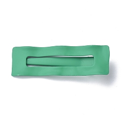 Sea Green Hair Accessories Spray Painted Iron Alligator Hair Clips, Rectangle, Sea Green, 71x22x14.5mm