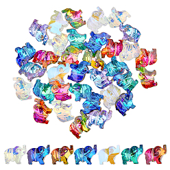 (52) Непрозрачная лаванда 35 шт 7 цвета прозрачные стеклянные бусины, с покрытием на задной стороне, слон, разноцветные, 15x13x8 мм, отверстие : 1.2 мм, 5 шт / цвет