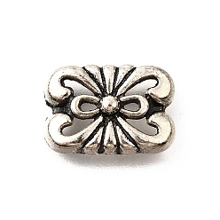 Античное Серебро Сплавочные овальные бусины тибетского стиля , без кадмия и без свинца, прямоугольные, античное серебро, 11.5x16x5 мм, отверстие : 1.4 мм, Около 555 шт / 1000 г