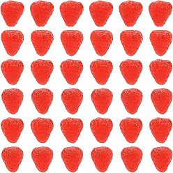 Красный Пластиковые бусины пвх, имитация фруктов, без отверстия , клубника, красные, 11x9.5x9 мм