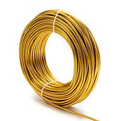 Gold Round Aluminum Wire, Bendable Metal Craft Wire, for DIY Jewelry Craft Making, Gold, 9 Gauge, 3.0mm, 25m/500g(82 Feet/500g)