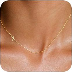 Letter X Латунные начальные звенья цепи ожерелья для женщин, Письмо X, 15.75 дюйм (40 см)