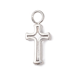 Античное Серебро Сплавочные подвески тибетского стиля, крестик, с железной петлей, античное серебро, 22x10.5x3.5 мм, отверстие : 3.5 мм