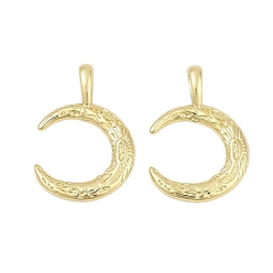 Настоящее золото 18K Латунные подвески, луна, без кадмия и без свинца, стойки покрытие, долговечный, реальный 18 k позолоченный, 28.5x20x2.5 мм, отверстие : 3x6 мм