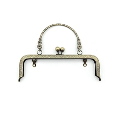 Античная Бронза Ручка-рамка для кошелька с замком-поцелуем из железа, для изготовления портмоне, античная бронза, 200 мм