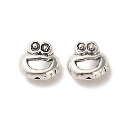 Argent Antique Perles en alliage de style tibétain, sans cadmium et sans plomb, grenouille, argent antique, 9.5x10x5mm, Trou: 1.2mm, environ724 pcs / 1000 g