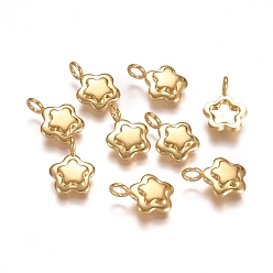 Golden 304 Stainless Steel Pendant Cabochon Settings, Star, Golden, Tray: 3.5x3.5mm, 10x7x2~3.5mm, Hole: 2mm