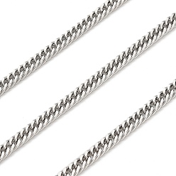 Нержавеющая Сталь Цвет 316 кубинские звенья из хирургической нержавеющей стали, несварные, с катушкой, цвет нержавеющей стали, 4x2.5x0.5 мм