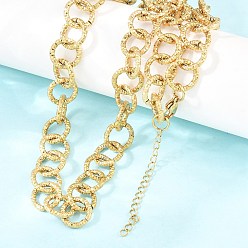 Золотой 12мм 304 цепочка из нержавеющей стали с текстурированными звеньями для женщин, ионное покрытие (ip), золотые, 17.72 дюйм (45 см)