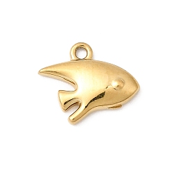 Fish Подвески из нержавеющей стали 304, реальный 18 k позолоченный, ионное покрытие (ip), долговечный, очарование рыбы, 8x10.5x1.7 мм, отверстие : 1 мм