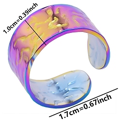Rainbow Color 304 текстурированные открытые манжеты из нержавеющей стали, Радуга цветов, внутренний диаметр: 17 мм